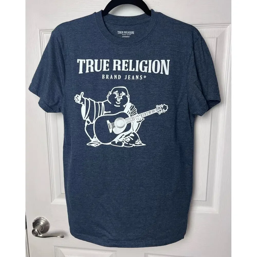 True Religion Brand Jeans Men's Crew T Shirt Loungewear Buddha Charcoal Size Med